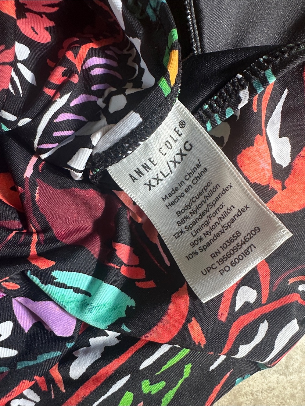 Anne Cole Black One-Piece Swimsuit with Multicolor Paisley Print - Picture 2 of 3